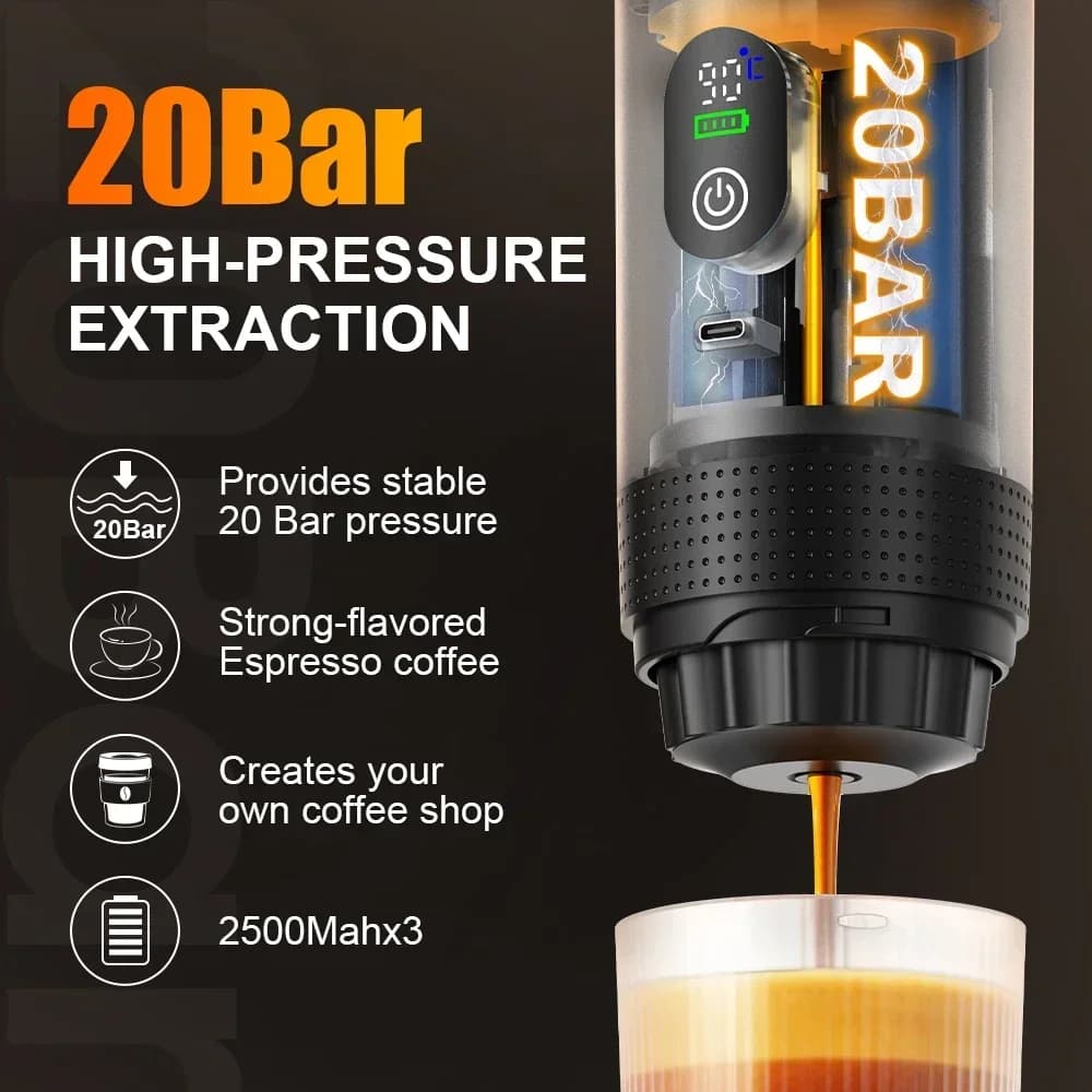 Mesin Kopi Espresso Mudah Alih 3-dalam-1