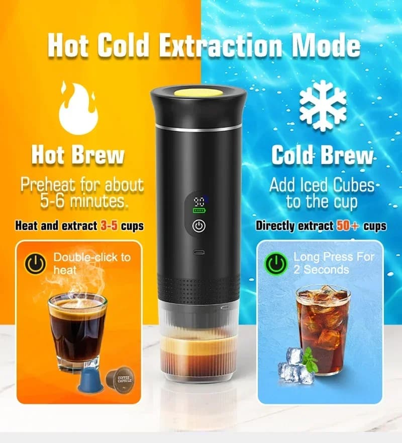Mesin Kopi Espresso Mudah Alih 3-dalam-1