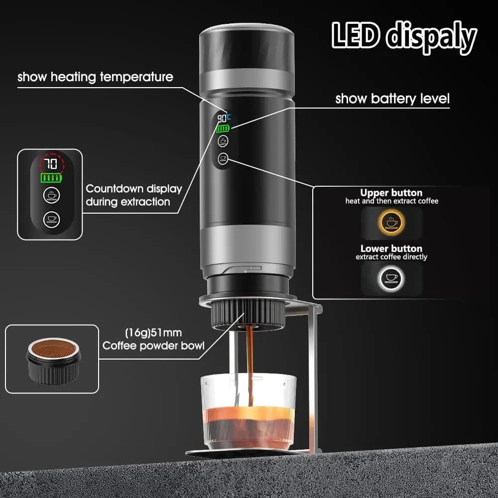 Mesin Kopi Espresso Mudah Alih 3-dalam-1