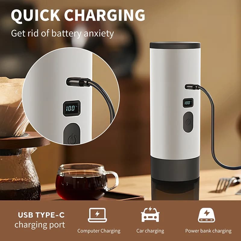Pembuat Kopi Elektrik Mudah Alih 7800mAh