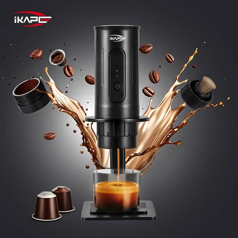 Pembuat Kopi Manual Mudah Alih Kapsul & Ground Coffee