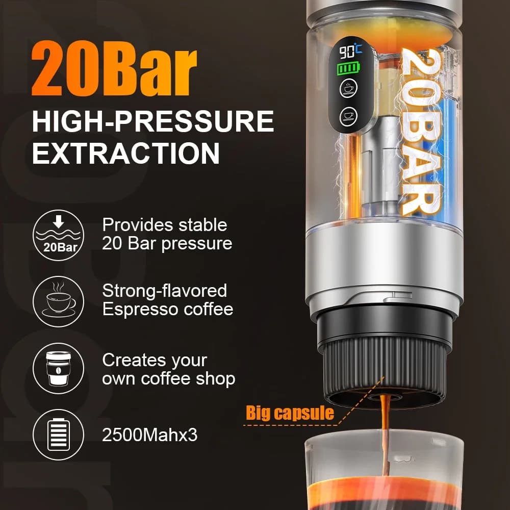 Mesin Kopi Espresso Mudah Alih 3-dalam-1